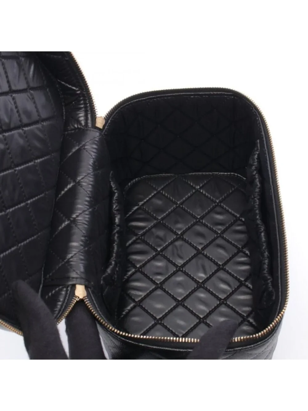 Chanel Handbag Quilted Black Caviar Leather Vanity